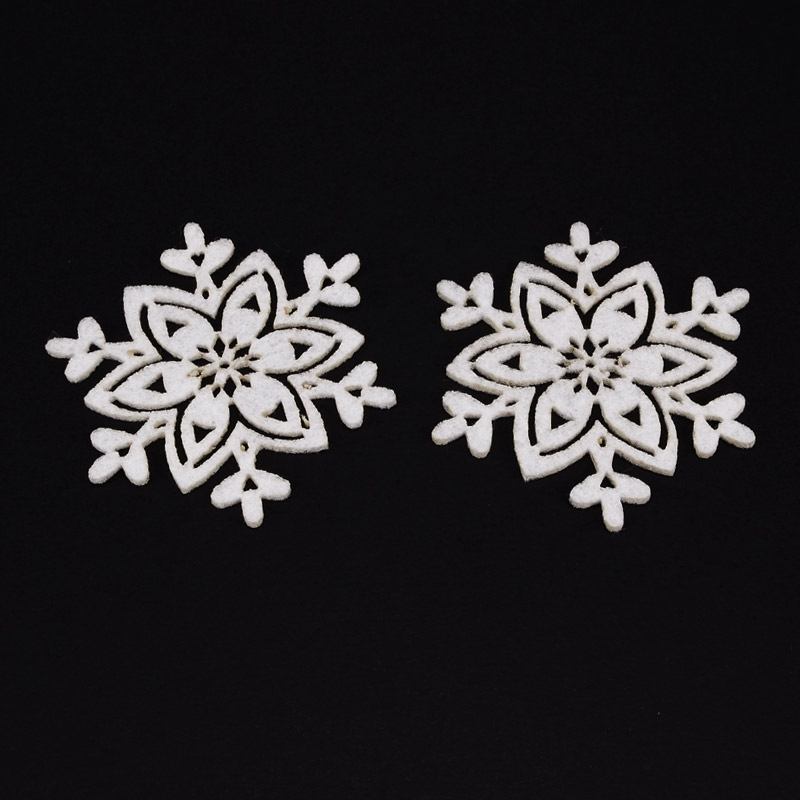 Декоративний виріб із фетру Сніжинка, 6,5 см, Біла (FLT-056521)