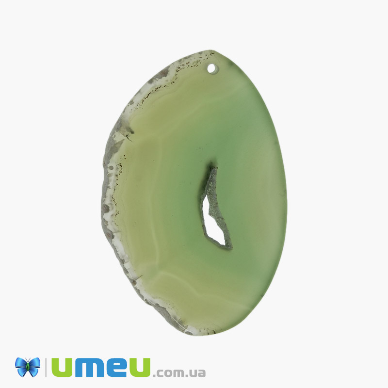 Зріз Агата, Зелений, 64х42 мм (POD-012000)