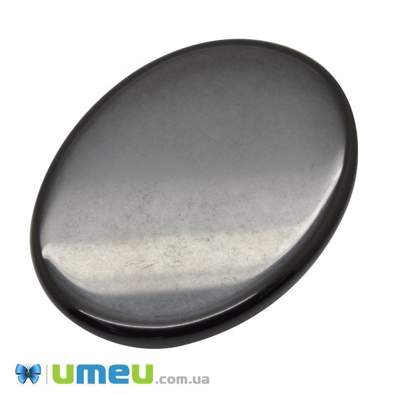 Кабошон нат. камень Агат черный (2 сорт), Овал, 39,8х29,6 мм (KAB-042017)