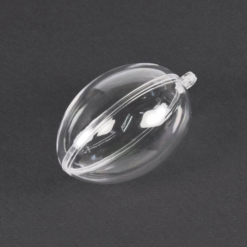 Яйце пластикове збірне з 2 половинок, 6х4,5 см, Прозоре (DEC-057125)