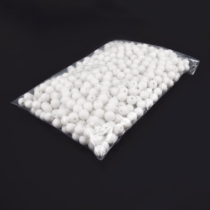 Намистини для сумок ОПТ, Пластикові, Круглі, 12 мм, Білі (BUS-060792)