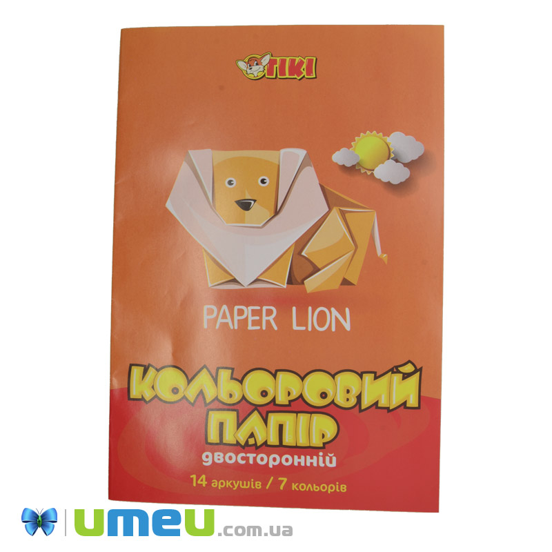 Бумага цветная двусторонняя TIKI, А4, 7 цветов, 14 листов, 80 г/м2 (DIF-039407)