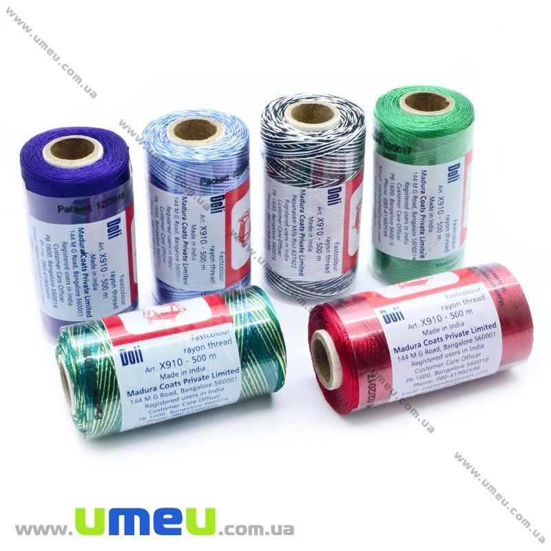 Нитки шовкові Doli меланжеві, Зелені 210, 500 м (MUL-021568)