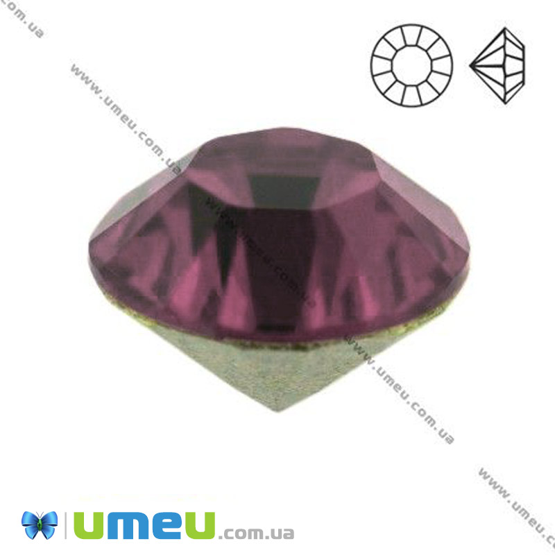 Стрази скляні конусні SS14 (3,6 мм), Бордові (STR-018823)