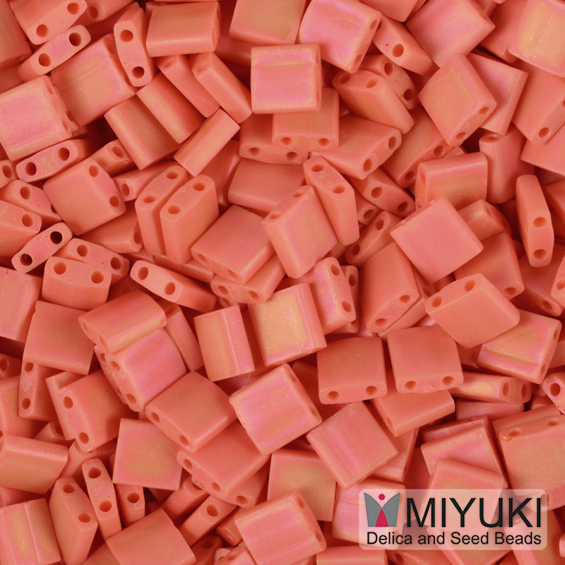 Бісер японський Miyuki TILA №406FR, 5х5 мм, Помаранчевий матовий АВ (BIS-053201)