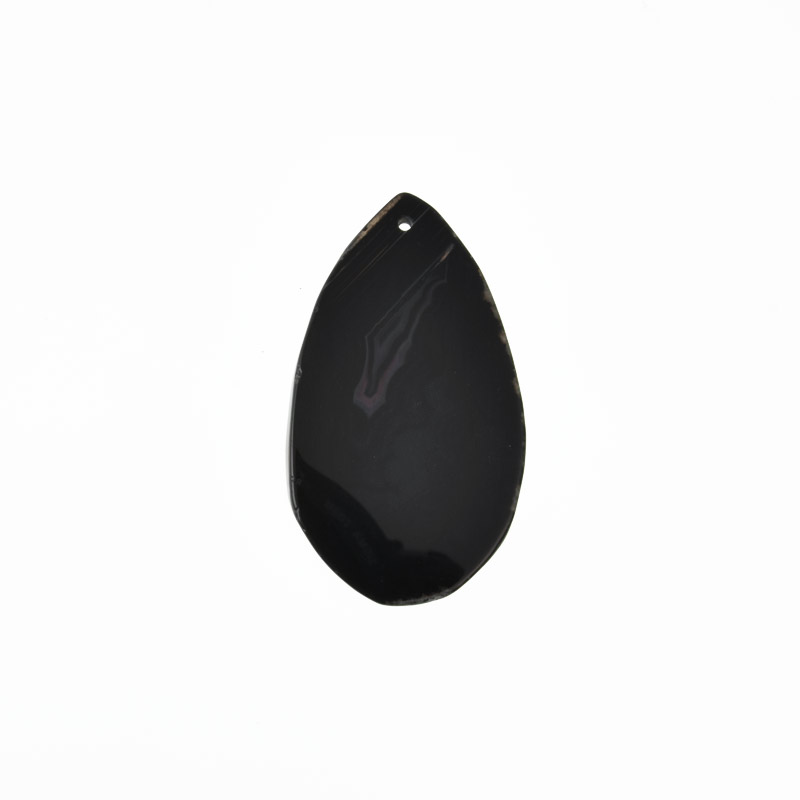 Зріз Агата, Чорний, 59х34 мм (POD-032555)