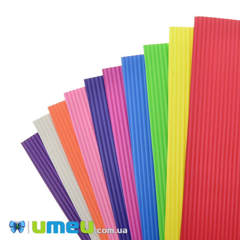 Набір гофрованого фоамірана TIKI 20х30 см, 10 кольорів, 10 листів (FOM-041093)