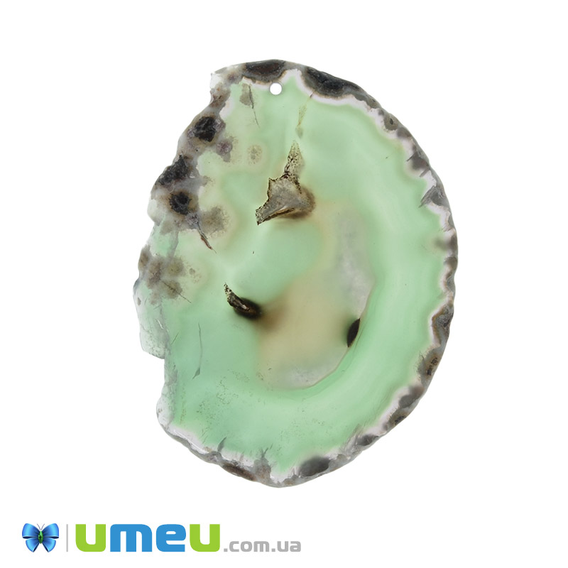 Зріз Агата, Зелений світлий, 71х53 мм (POD-011944)