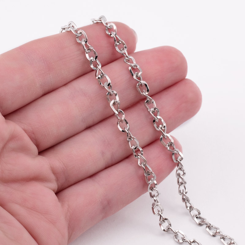 Ланцюг, Темне срібло, 5х4 мм (ZEP-003016)