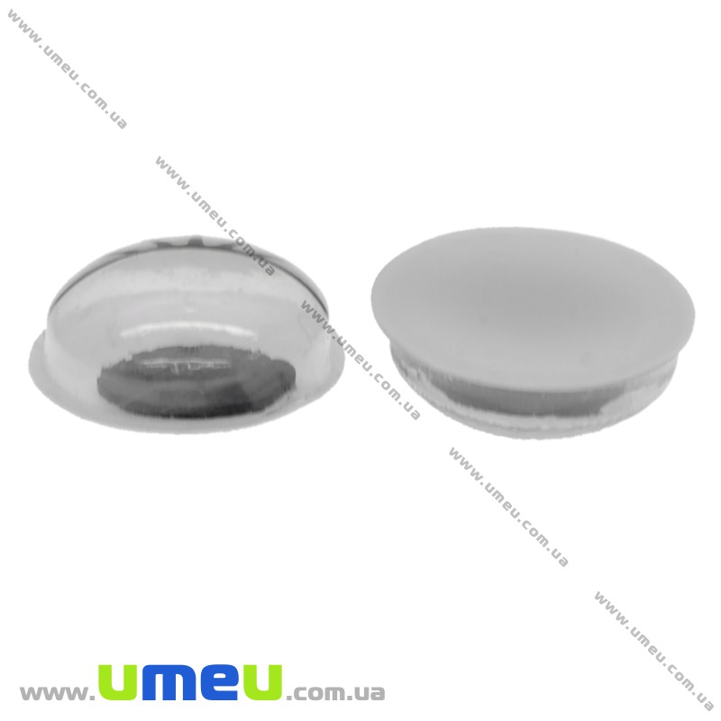 Глазки с ресничками клеевые овальные, 18х14 мм, Белые (DIF-009947)