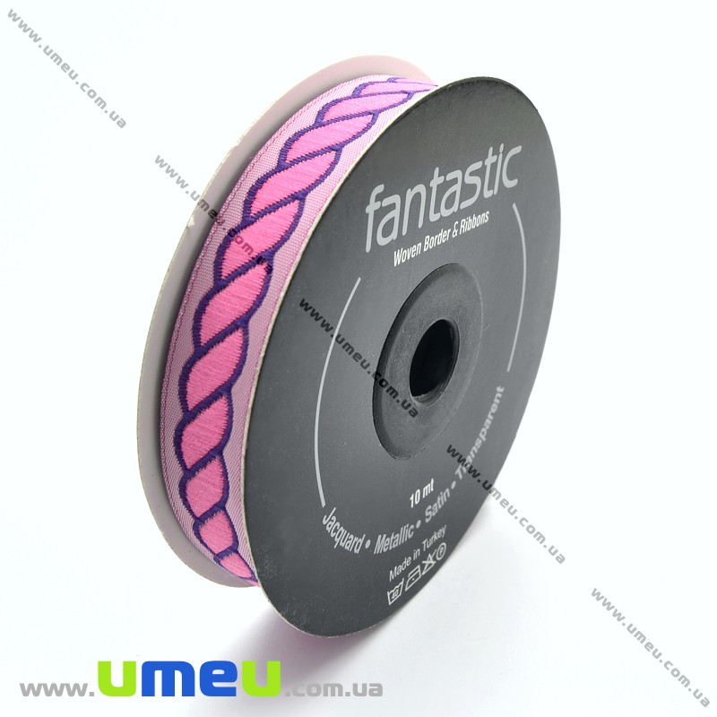 Тасьма Fantastic мотузочок, 14 мм, Рожева (LEN-010937)