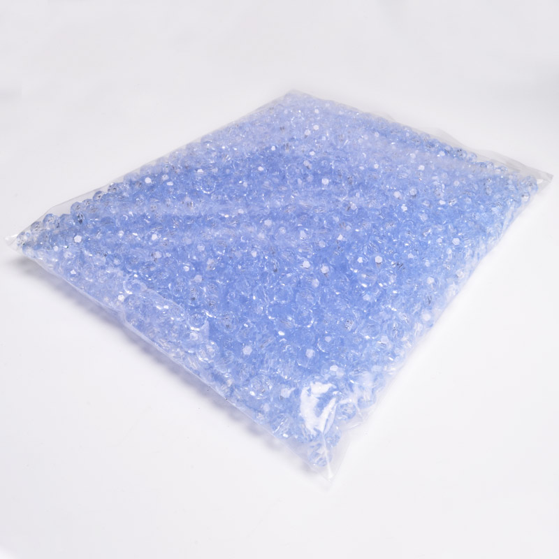 Намистини для сумок, Акрилові, Круглі грановані, 8 мм, Сині світлі (BUS-054505)