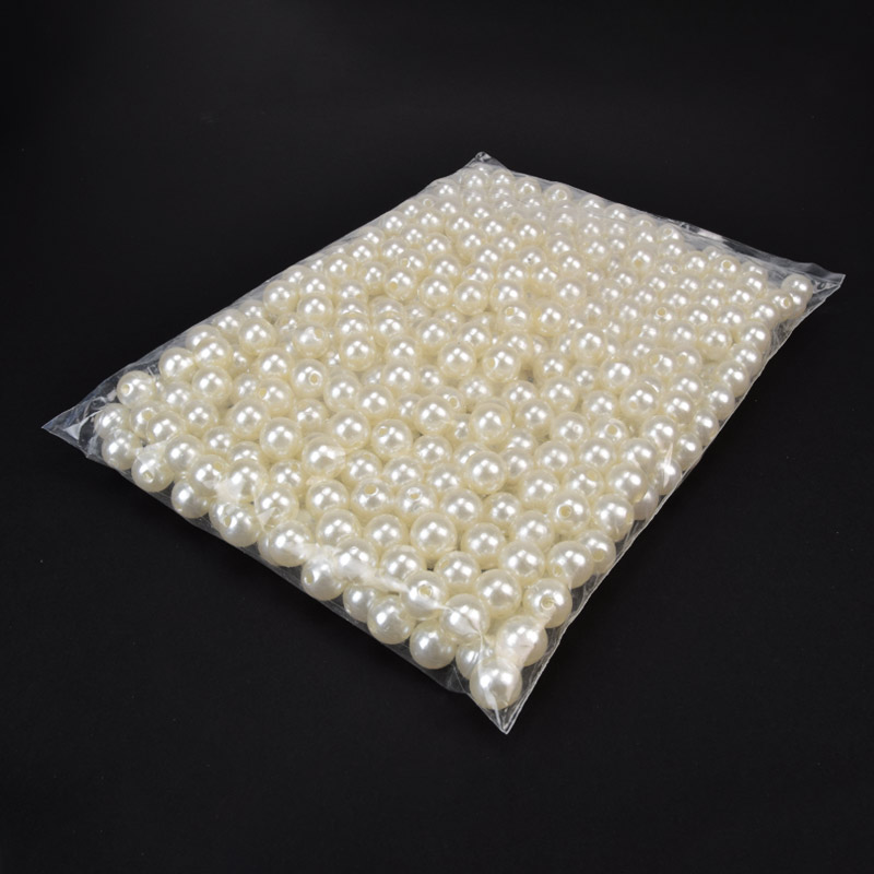 Намистини для сумок ОПТ, Пластикові, Круглі Перли, 12 мм, Кремові (BUS-059592)