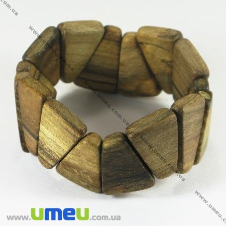 Дерев'яний браслет на резинці Каллеопа, 25 мм, Горіх (DEC-001880)