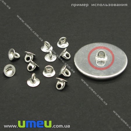 Держатель для плоской основы, 4х3,5 мм, Светлое серебро (DIF-006734)