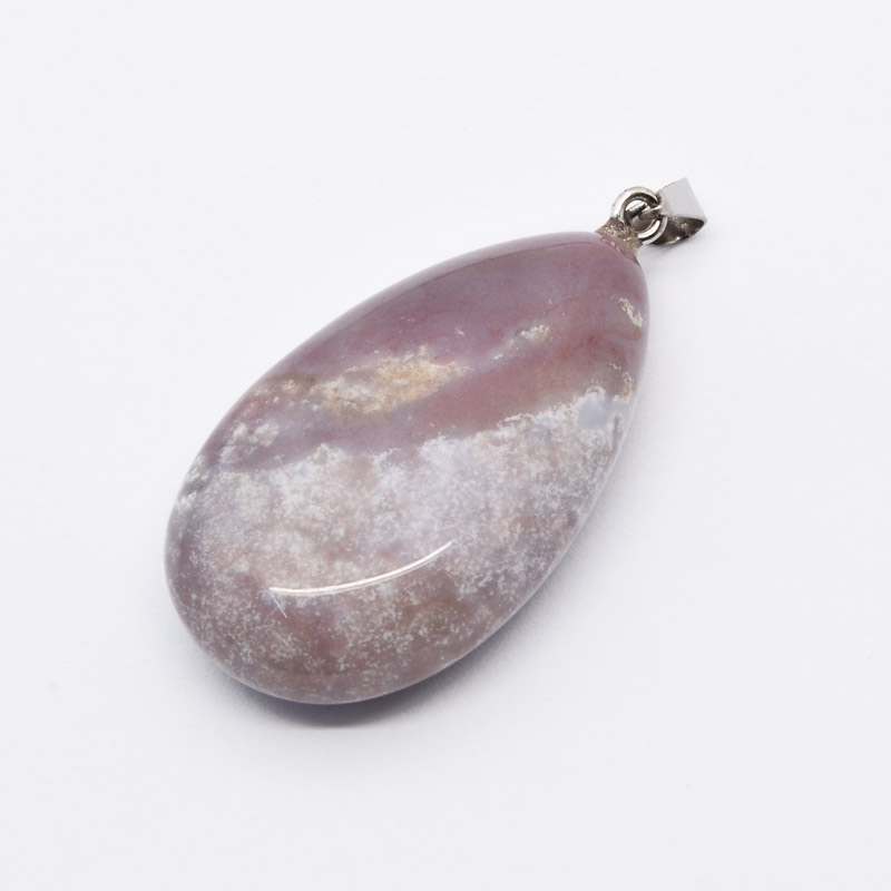 Підвіска Крапля, Натур. камінь Агат індійський, 44х24х12 мм (POD-054394)