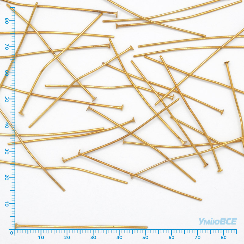 Гвоздики, Золото, 5,0 см, 0,7 мм (PIN-055015)