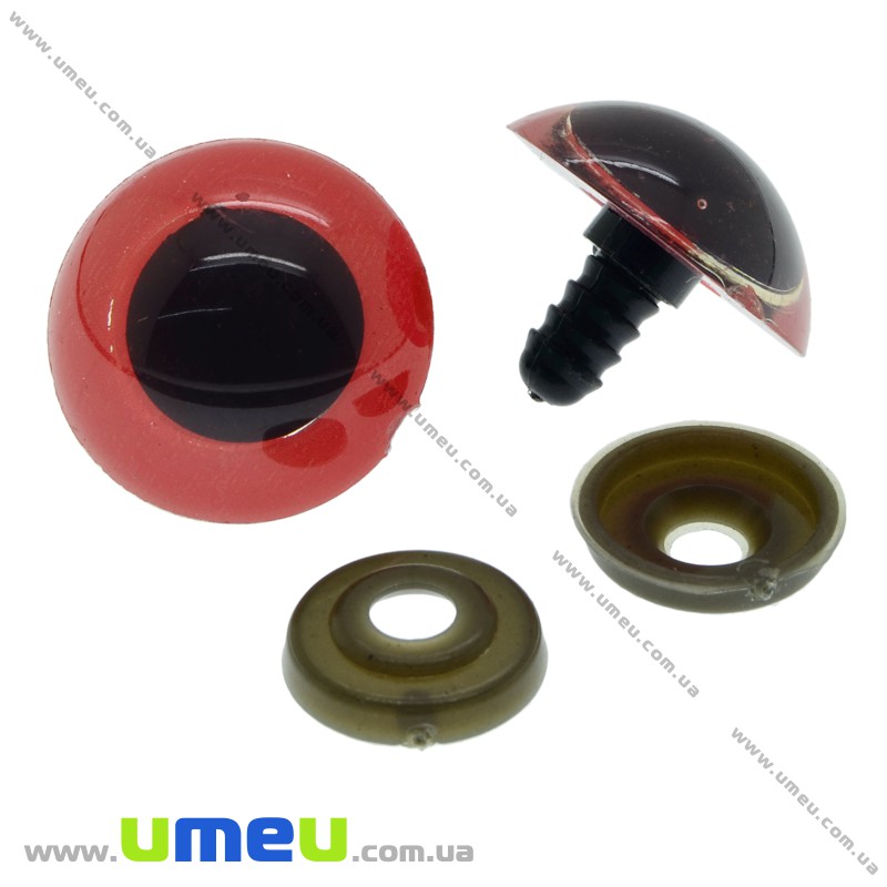 Глазки со штифтом круглые (с заглушками), 24 мм, Красные (DIF-030518)