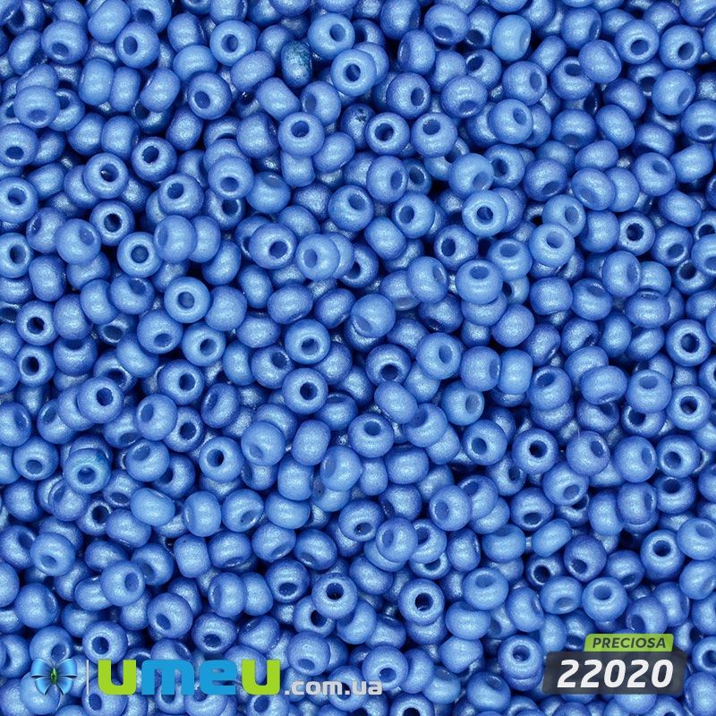 Бісер чеський №849/22020, Синій, Перламутровий, 10/0 (BIS-043967)