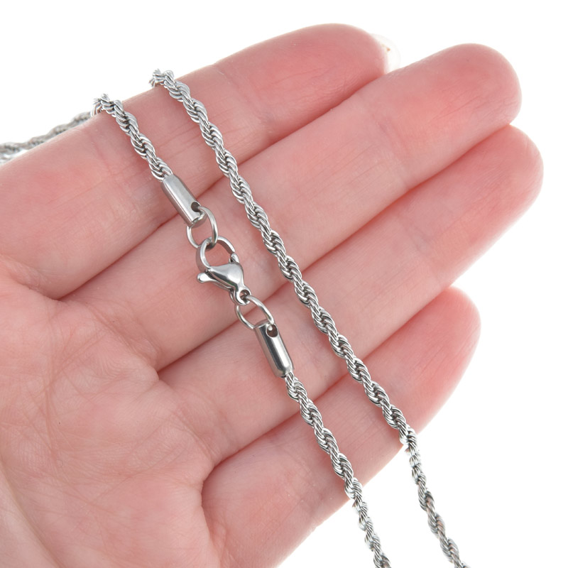 Основа на шию з нерж. ст., Темне срібло, 2,5 мм, 55 см (STL-058302)