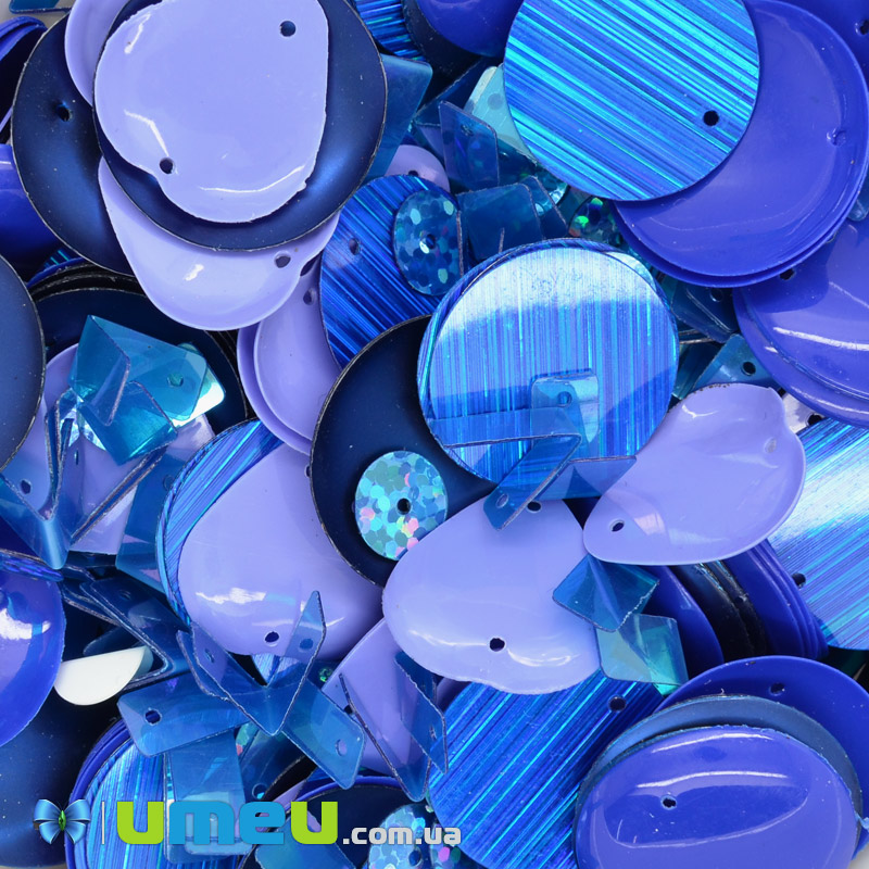 Паєтки Індія, Мікс синій (PAI-041065)