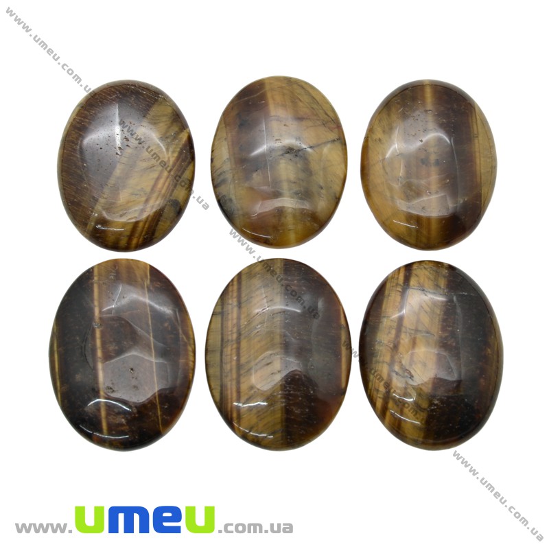 Кабошон нат. камінь Тигрове око, Овал, 40х30 мм (KAB-012666)