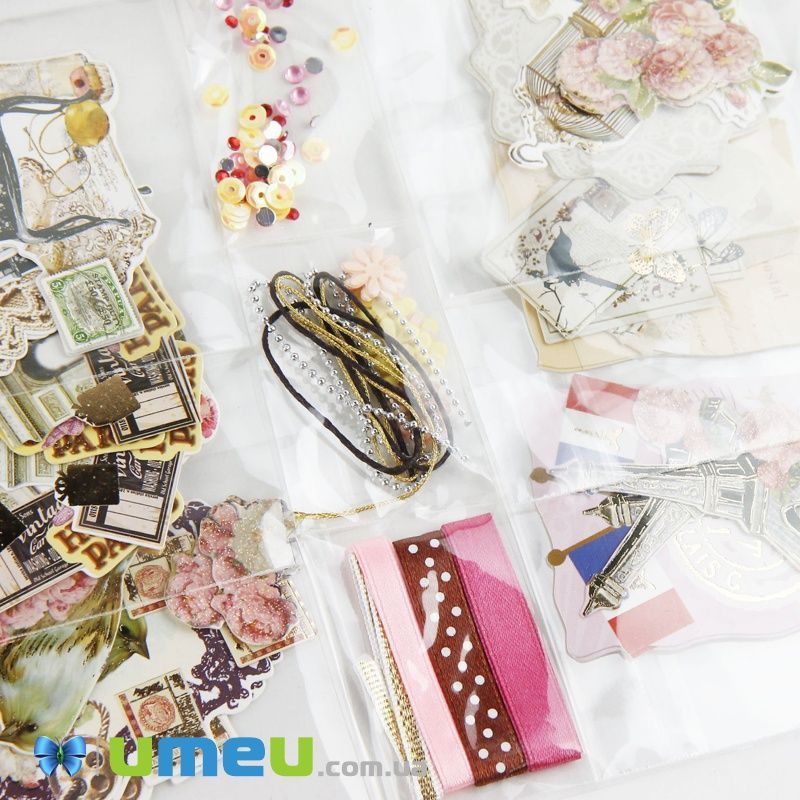 Набір скрапбукінгу для виготовлення 6-ти міні-листівок з конвертами (DIF-032801)