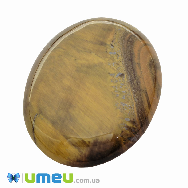 Кабошон нат. камінь Тигрове око, Овал, 40,2 х30,1 мм (KAB-050026)