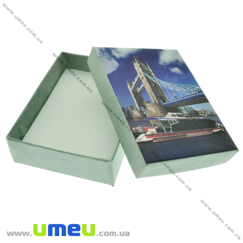 Подарункова коробочка Прямокутна з малюнком, 9х7х3 см, Синя (UPK-023166)