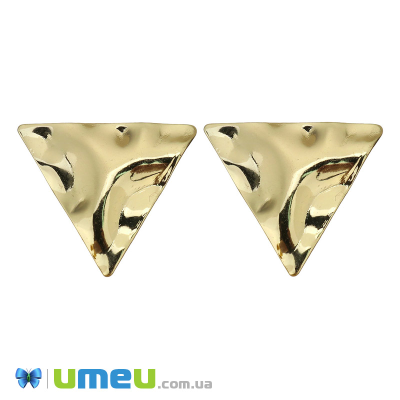 Пусети Трикутники, Золото, 22х19 мм (OSN-039918)