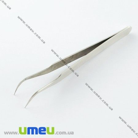 Пінцет біжутерний загнутий з нержавіючої сталі, 11,5 cм (INS-011146)