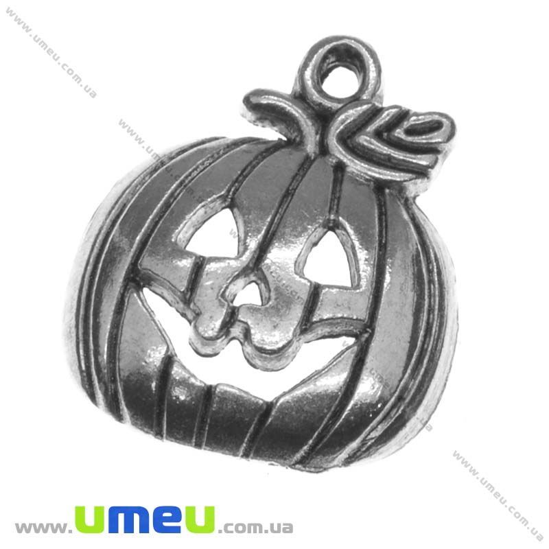 Подвеска метал. Тыква, 18х16 мм, Античное серебро (POD-003363)