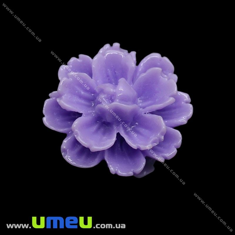 Кабошон з полімерної глини Квіточка бузковий, 13 мм (KAB-011746)