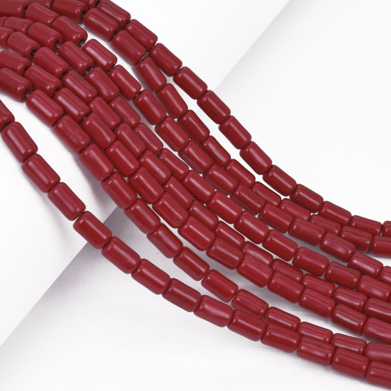 Намистини Бірюза пофарбована, Синт. камінь, 9х5 мм, Циліндр (BUS-057550)