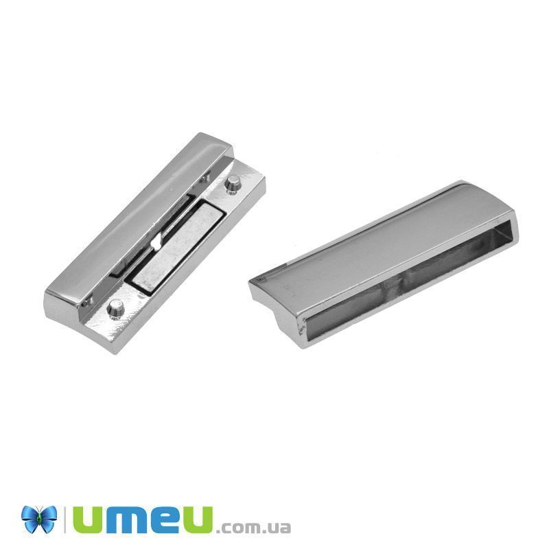 Замок магнитный, Темное серебро, 41,5х20х6,5 мм (ZAM-047259)