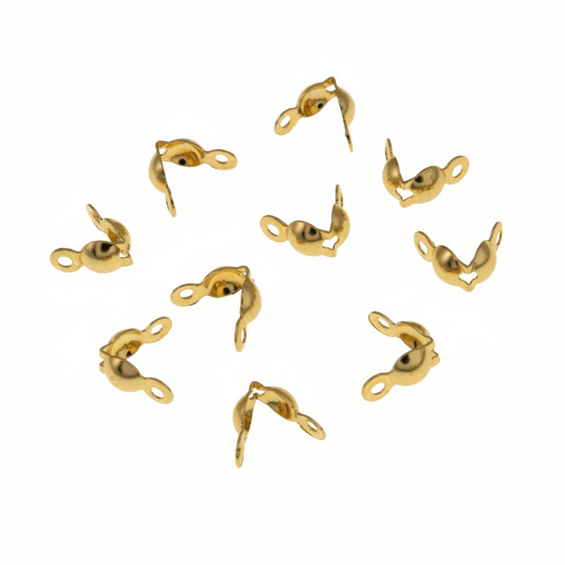 Калоти з нержавіючої сталі, 8х4 мм, Покриття 18 kt (STL-059198)