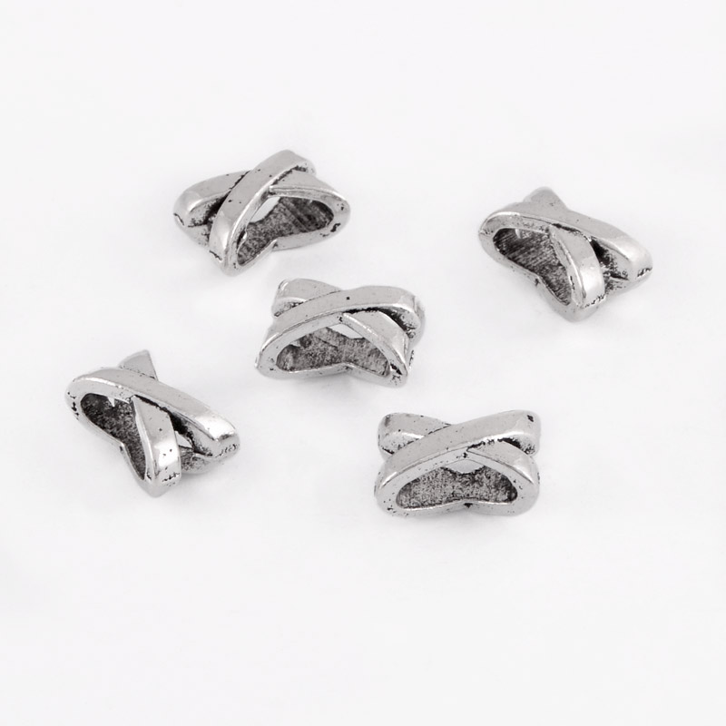 Намистини мет., 10,5х7 мм, Античне срібло (BUS-055367)