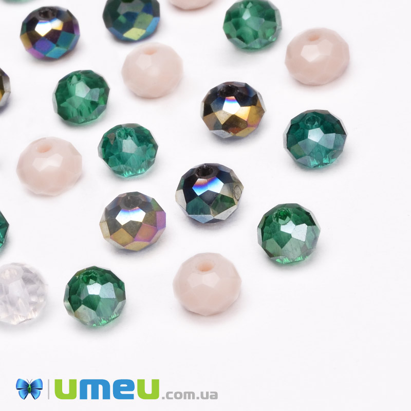 Намистини ронделі, 6х4 мм, Мікс (BUS-050959)