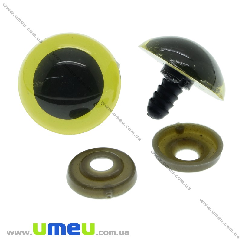 Глазки со штифтом круглые (с заглушками), 24 мм, Желтые (DIF-030521)