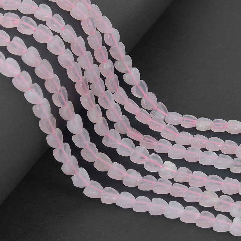 Намистини Кварц рожевий, Натур. камінь, 6х6 мм, Серце (BUS-057974)