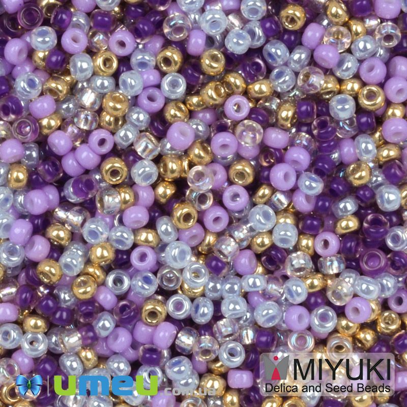 Бісер японський Miyuki круглий RR 11/0 №MIX110, Мікс бузковий (BIS-049820)