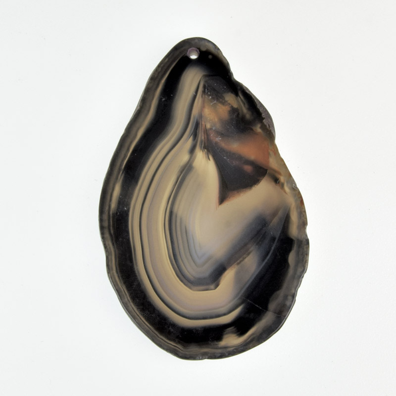 Зріз Агата, Чорний, 76х47 мм (POD-020209)