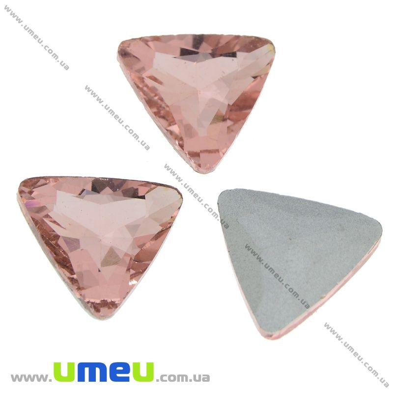 Ріволі скляний, Трикутний гранований, 18х18 мм, Шампань (KAB-021962)