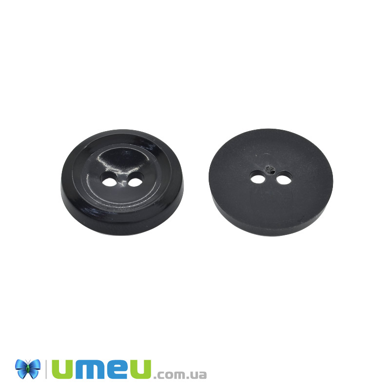 Гудзик пластиковий Круглий, 17,5 мм, Сірий темний (PUG-047904)