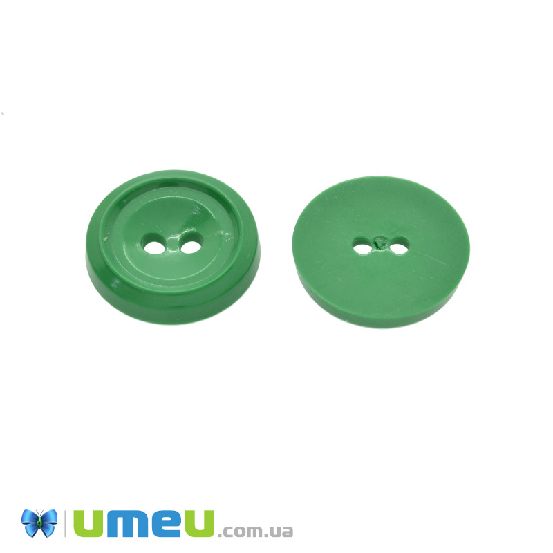 Гудзик пластиковий Круглий, 17,5 мм, Зелений (PUG-047916)