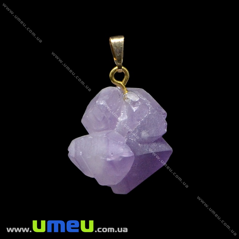 Підвіска з натурального каменю Аметист, 31х20х15 мм (POD-027063)