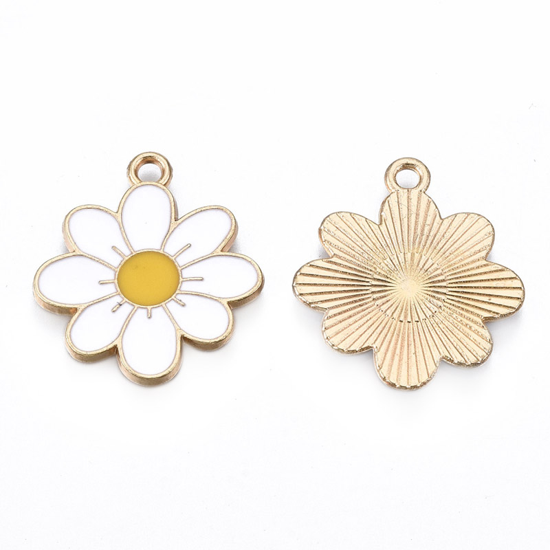 Підвіска метал. Ромашка біла, 23х20,5 мм, Золото (POD-053807)