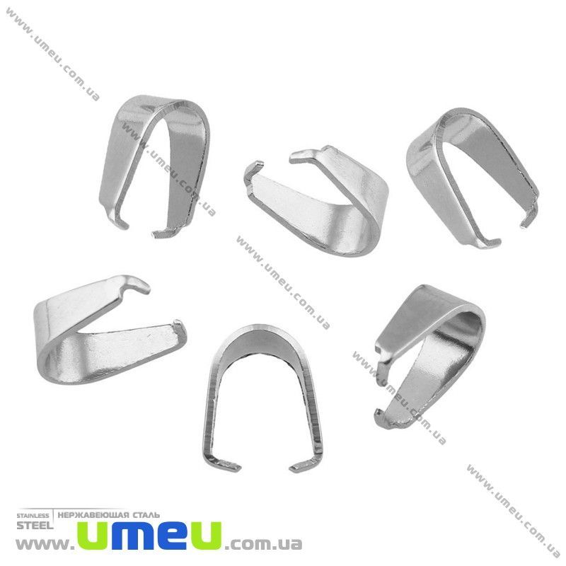Тримач для кулона з нержавіючої сталі, 9х4 мм, Темне срібло (STL-032713)