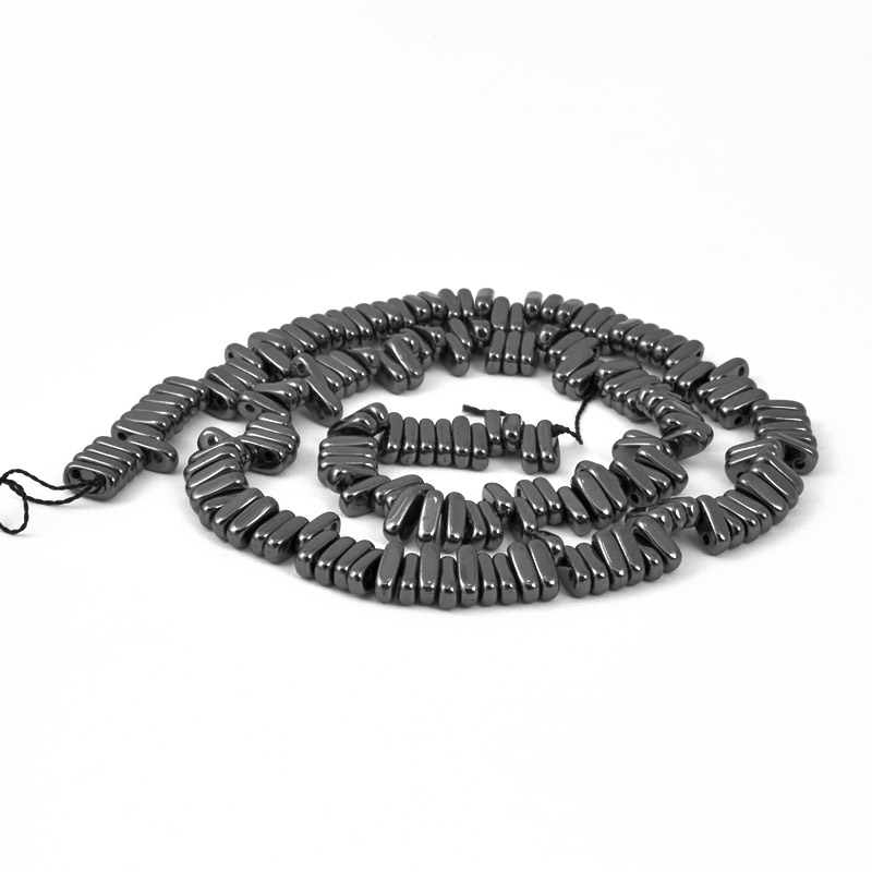 Бусины Гематит, Нат. камень, 2 отверстия, 8х4х2,5 мм (BUS-057826)