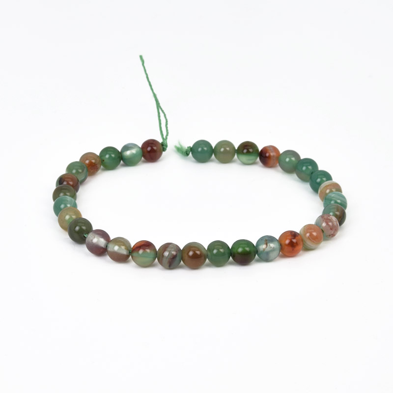 Бусины Агат зеленый, Натур. камень, 6 мм, Круглые, 18 см (BUS-058053)